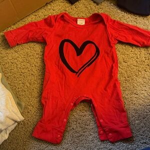 Red Heart Baby One Piece